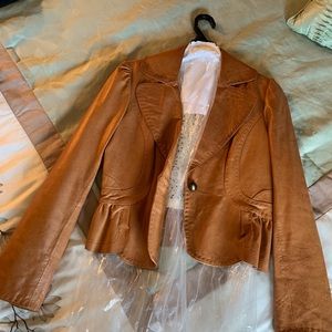 Tan Leather Blazer